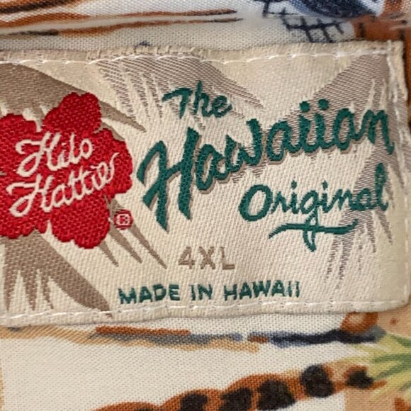 Hilo Hattie 4XL Mens Hawaiian shirt - Made in Hawaii Aloha theme Palm trees - Picture 6 of 6